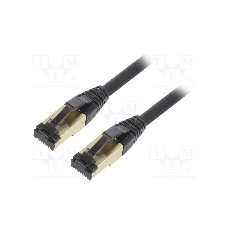 1 pcs x GEMBIRD - PP8-LSZHCU-BK-2M - Patch cord, S/FTP, Cat 8, stranded, Cu, LSZH, black, 2m, 27AWG