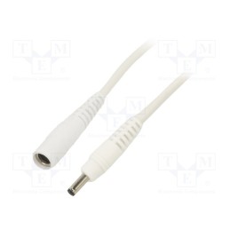 1 pcs x WEST POL - P13-C21-C100-050WH - Cable, 1x1mm2, DC 3,5/1,3 plug,DC 5,5/2,1 socket, straight, 0.5m