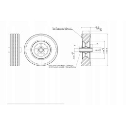 Spare wheel, replacement wheel for support wheel, solid rubber, steel rim