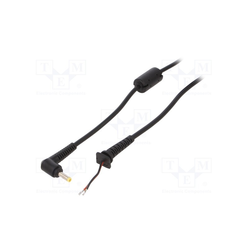 1 pcs x AKYGA - AK-SC-31 - Cable, 2x0.5mm2, wires,DC 4,0/1,7 plug, angled, black, 1.2m