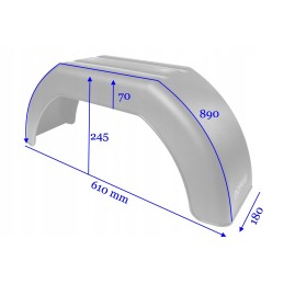 2x wheel arch mudguard for trailer 10 13 domar 18 61
