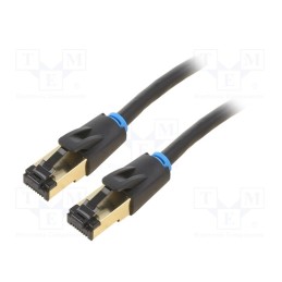 1 pcs x VENTION - IKABF - Patch cord, S/FTP, Cat 8, OFC, PVC, black, 1m, RJ45 plug,both sides