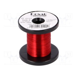 1 rol x DONAU ELEKTRONIK - LD15-0 - Silver plated copper wires, 0.15mm, 0.029kg, red, 100m
