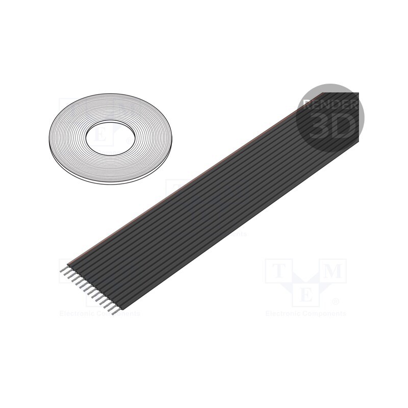 1 rol x 3M - 3319/14 (100FT) - Wire: ribbon, 1.27mm, stranded, Cu, unshielded, PVC, black, 30.5m