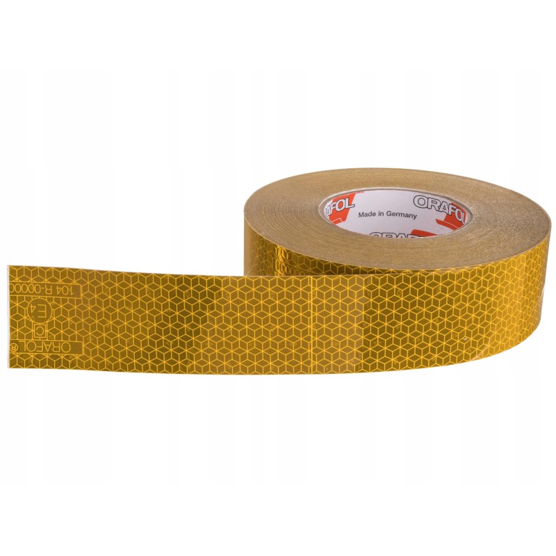 Yellow self-adhesive reflective tape 50mm 1m