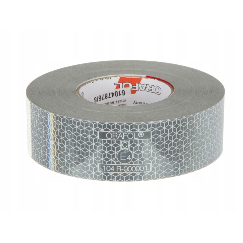 White self-adhesive reflective tape 50mm 1m
