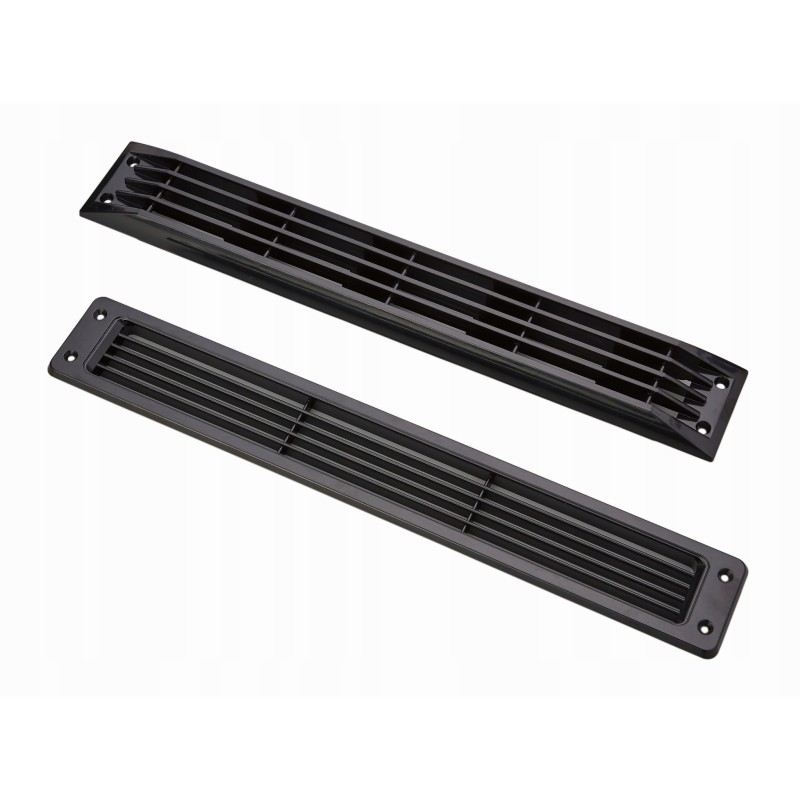 Black ventilation grille 454 x 70 mm