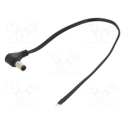 2 pcs x MFG - DC2601.0025E - Cable, 2x0.5mm2, wires,DC 5,5/2,5 plug, angled, black, 0.25m