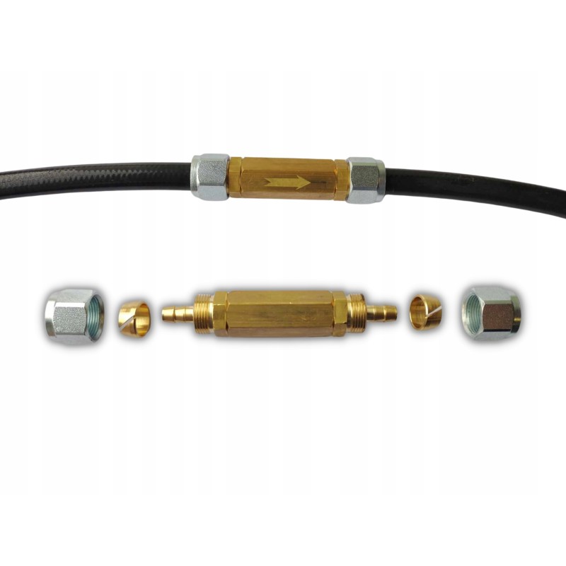 Gas check valve for thermoplastic hose cylinder