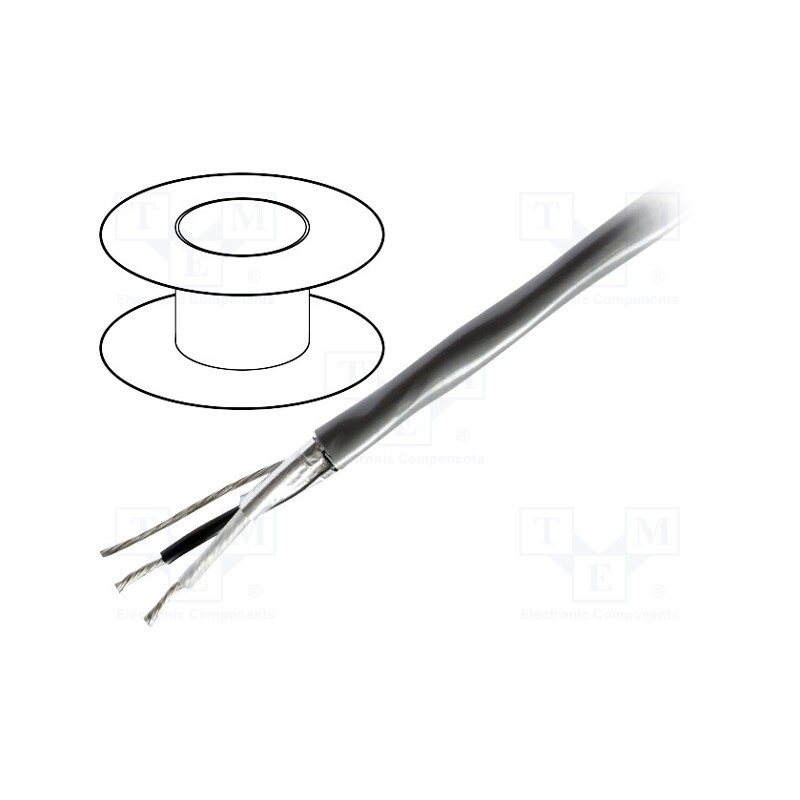 2 m x BELDEN - 8760NH.00152 - Wire, 1x2x18AWG, stranded, Cu, shielded,Al-PET foil, LSZH, chrome