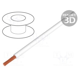 2 m x HELUKABEL - 64176 - Wire, H07V2-K, stranded, Cu, 6mm2, 10AWG, PVC, white, 450V,750V