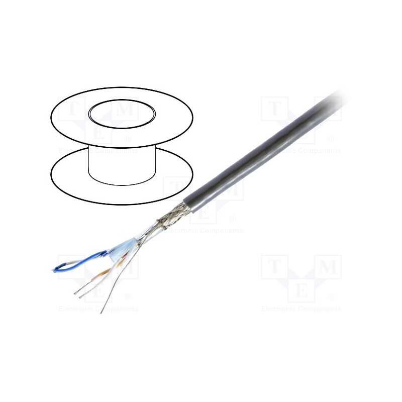 2 m x BELDEN - 8133 060500 - Wire, RS232,RS485, stranded, Cu, PVC, chrome, 152m, CPR: Eca, 30V