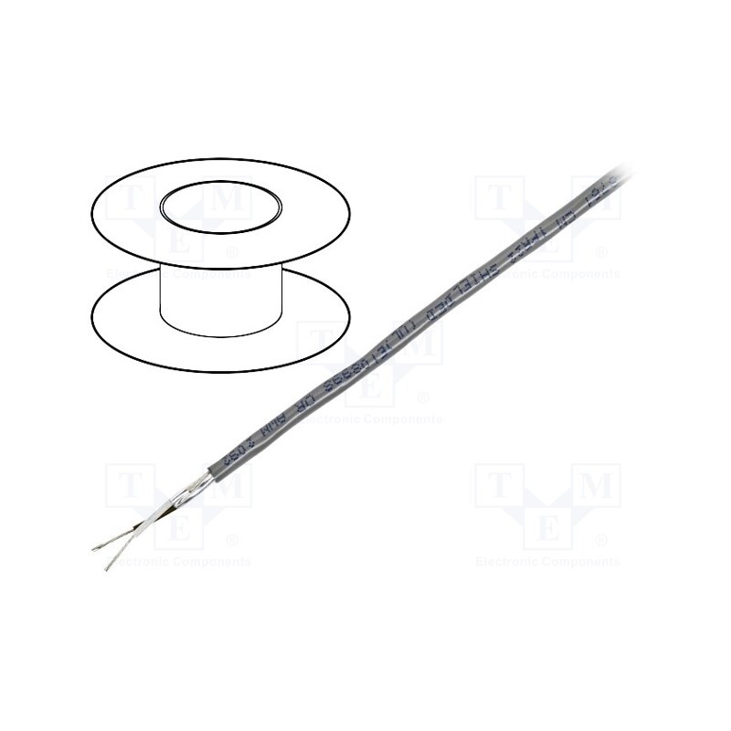 2 m x BELDEN - 8761.01152 - Wire, 1x2x22AWG, stranded, Cu, shielded,Al-PET foil, PVC, chrome