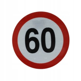 The speed 60km h sr 20 cm sticker was reflective
