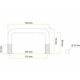 Clamp with nuts and washers m12 65 102 65