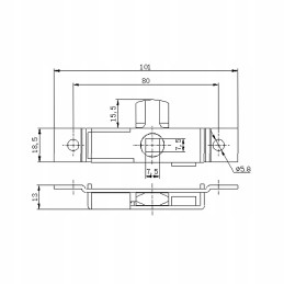 Lock with a 100 mm square key, stainless steel