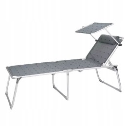 Berger Sun Lounger XL Tourist Deckchair with Canopy
