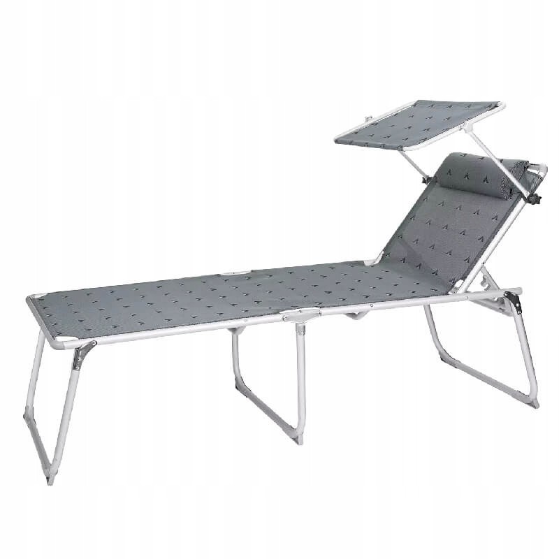 Berger Sun Lounger XL Tourist Deckchair with Canopy