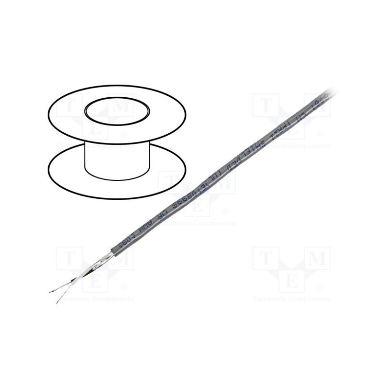 2 m x BELDEN - 8762.01152 - Wire, 1x2x20AWG, stranded, Cu, shielded,Al-PET foil, PVC, chrome