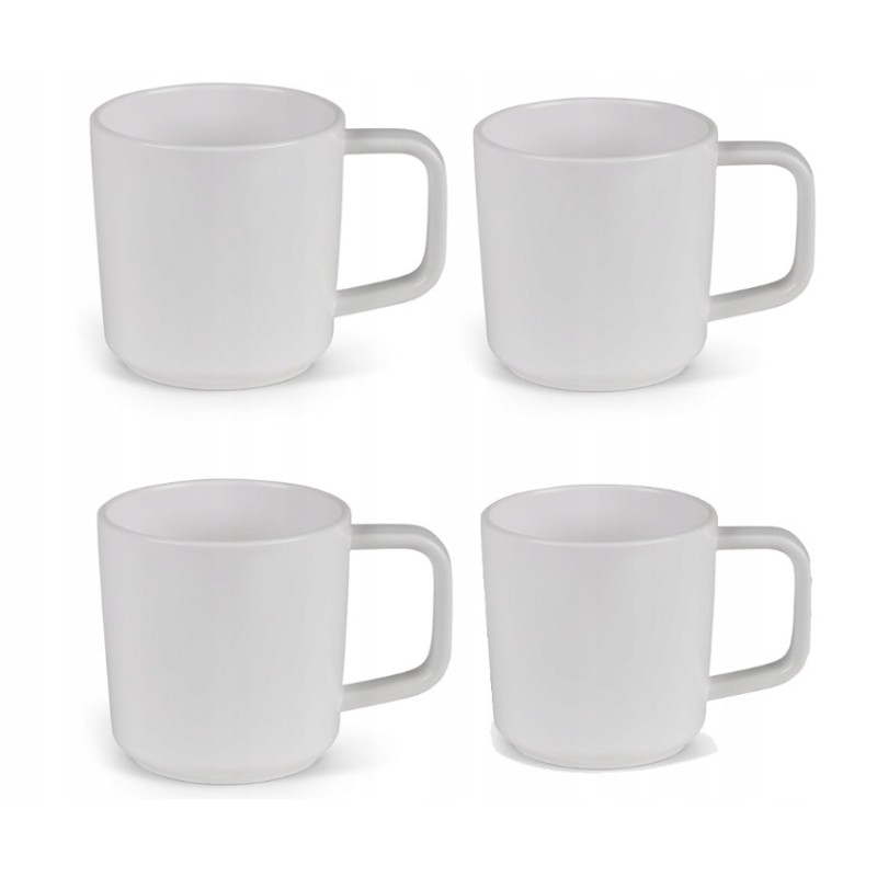 Kampa Frost mugs, 4 pcs, white, non slip