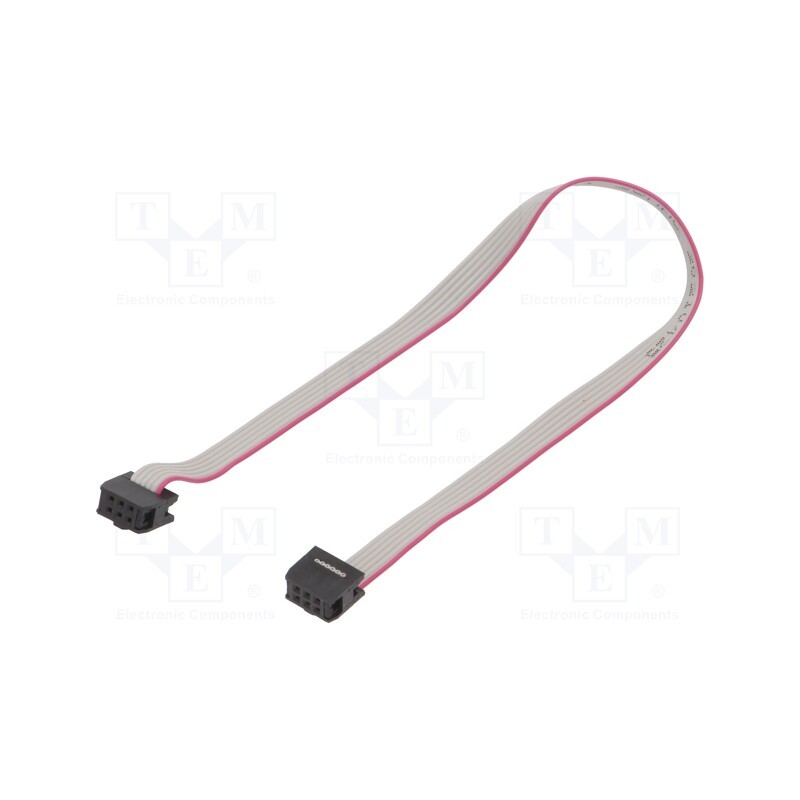 2 pcs x CONNFLY - DS1052-062B2NA203001 - Ribbon cable with IDC connectors, Cable ph: 1.27mm, 0.3m
