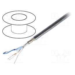 2 m x BELDEN - 8132 060500 - Wire, RS232,RS485, stranded, Cu, PVC, chrome, 152m, CPR: Eca, 30V