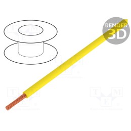 2 m x HELUKABEL - 64099 - Wire, H05V2-K, stranded, Cu, 0.75mm2, 20AWG, PVC, yellow, 300V,500V