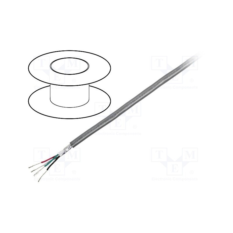 2 m x BELDEN - 9538.01152 - Wire, 8x24AWG, RS232, stranded, Cu, shielded,Al-PET foil, PVC, 152m