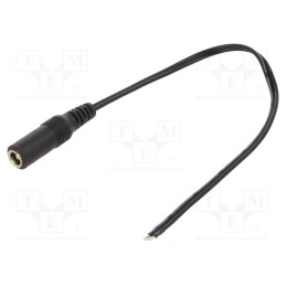 2 pcs x MFG - DC2400.0025E - Cable, 2x0.5mm2, wires,DC 5,5/2,5 socket, straight, black, 0.25m