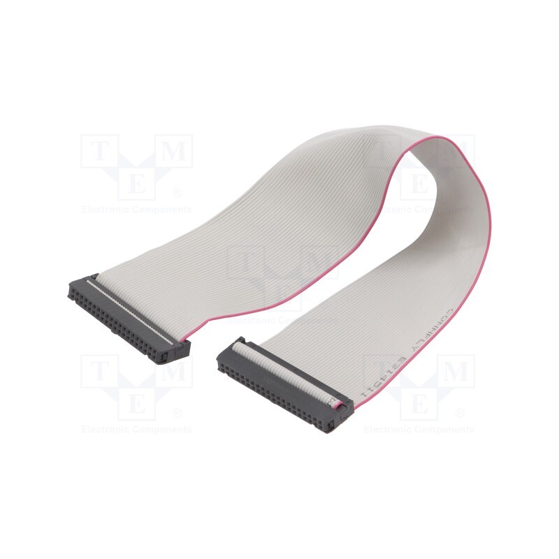 2 pcs x CONNFLY - DS1052-402B2MA203001 - Ribbon cable with IDC connectors, Cable ph: 1.27mm, 0.3m
