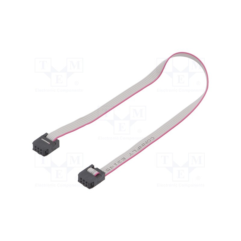2 pcs x CONNFLY - DS1052-062B2MA203001 - Ribbon cable with IDC connectors, Cable ph: 1.27mm, 0.3m