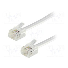 2 pcs x BQ CABLE - - - Cable: telephone, RJ11 plug,both sides, 3m, white