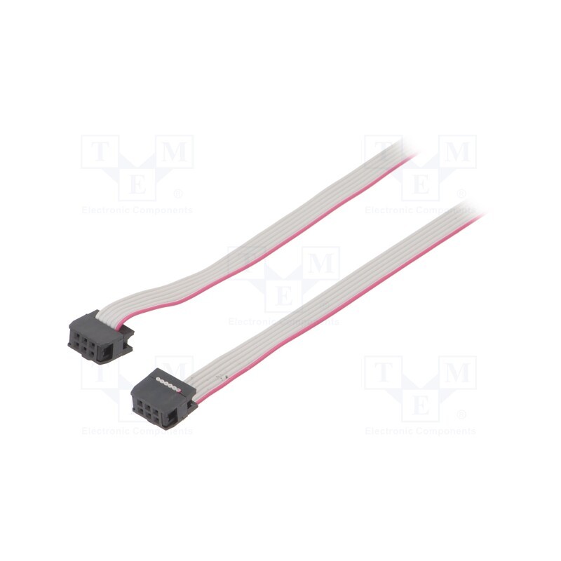 2 pcs x CONNFLY - DS1052-062B2NA206001 - Ribbon cable with IDC connectors, Cable ph: 1.27mm, 0.6m