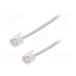 2 pcs x BQ CABLE - - - Cable: telephone, RJ11 plug,both sides, 3m, white