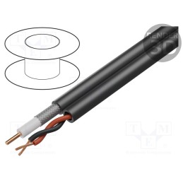 2 m x BELDEN - 549945 010500 - Wire: coaxial, 1x20AWG,2x18AWG, solid, Cu, PVC, black, 152m, CPR: Eca