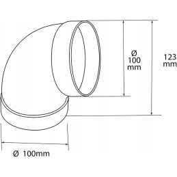 Elbow curve 90 round d 100 for ventilation