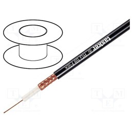 5 m x TASKER - RG59FLEX BLACK - Wire: coaxial, RG59-flex, stranded, OFC, 0.22mm2, PVC, black, 2kVAC