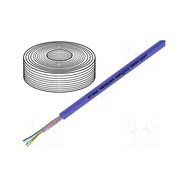 5 m x LAPP - 2170204 - Wire, 2x2x0.22mm2, stranded, Cu, PVC, violet, 250V