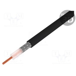 5 m x HELUKABEL - 40197 - Wire: coaxial, RG174AU, stranded, CCS, PVC, black, 2.8mm