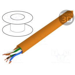 5 m x BITNER - TI0008 - Wire, BiTLAN,U/UTP, 4x2x24AWG, 5e, data transmission, solid, Cu