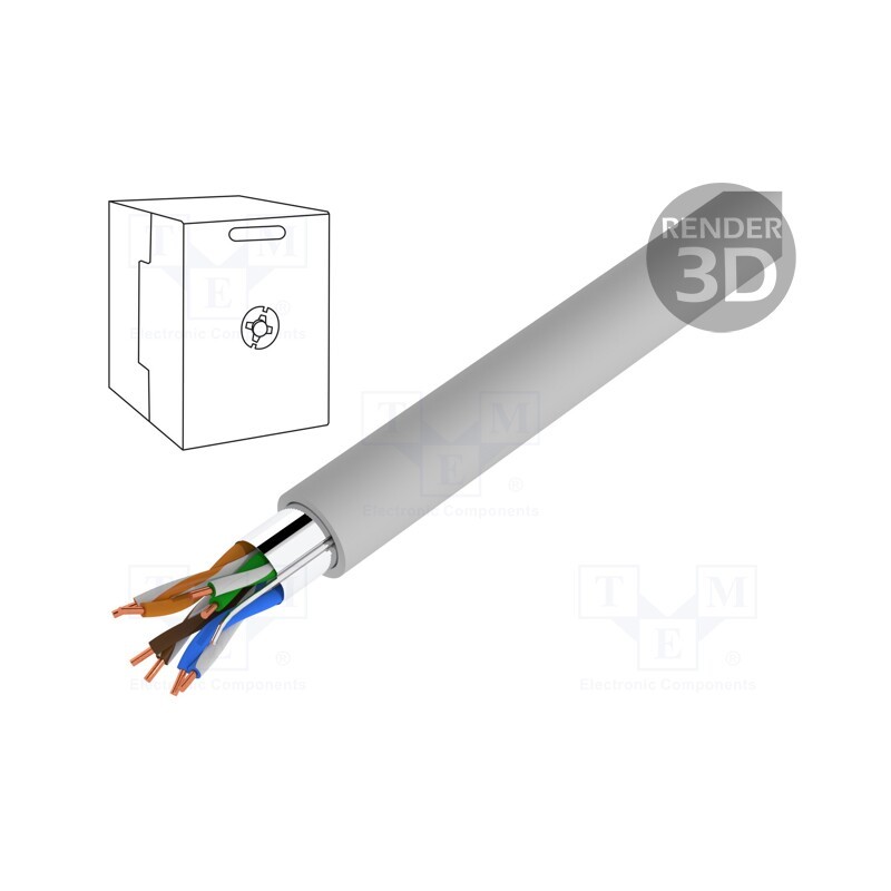 5 m x BITNER - TI0007 - Wire, BiTLAN,F/UTP, 4x2x24AWG, 5e, data transmission, solid, Cu