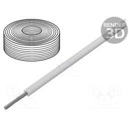 5 m x HELUKABEL - 23205 - Wire, SiF, 1x0.25mm2, stranded, Cu, silicone, white, -60÷180°C, 100m