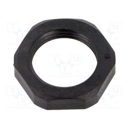5 pcs x HUMMEL - 1.262.2001.50 - Nut, M20, polyamide, Thk: 6mm, Spanner: 27mm, black, -40÷100°C