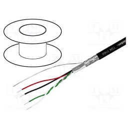 5 m x TASKER - TSK1160 - Wire, 1x2x0.14mm2,2x0.22mm2, USB 2.0, stranded, OFC, black, 100m