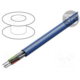 5 m x BITNER - LP0170 - Wire, 2x2x22AWG, stranded, Cu, shielded,Al foil, PVC, dark blue