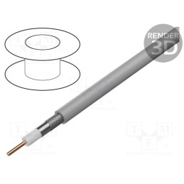 5 m x BELDEN - H155A00.00B100 - Wire: coaxial, H155, stranded, Cu, PVC, grey, 100m, Øcable: 5.4mm
