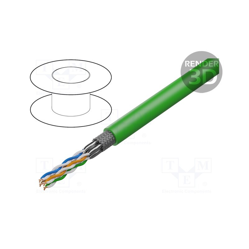5 m x LAPP - 2170934 - Wire, ETHERLINE® Cat.7,S/FTP, 4x2x26AWG, 7, stranded, Cu, PUR