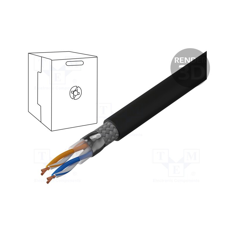 5 m x BELDEN - 72002PU.01500 - Wire, SF/UTP, 2x2x26AWG, industrial Ethernet, 5e, stranded, Cu
