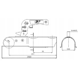 Ball hitch for hook 750 oe60, spacing 90