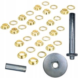 Eyelets with crimps for tarpaulins, leather goods luvers, set of 33 pcs